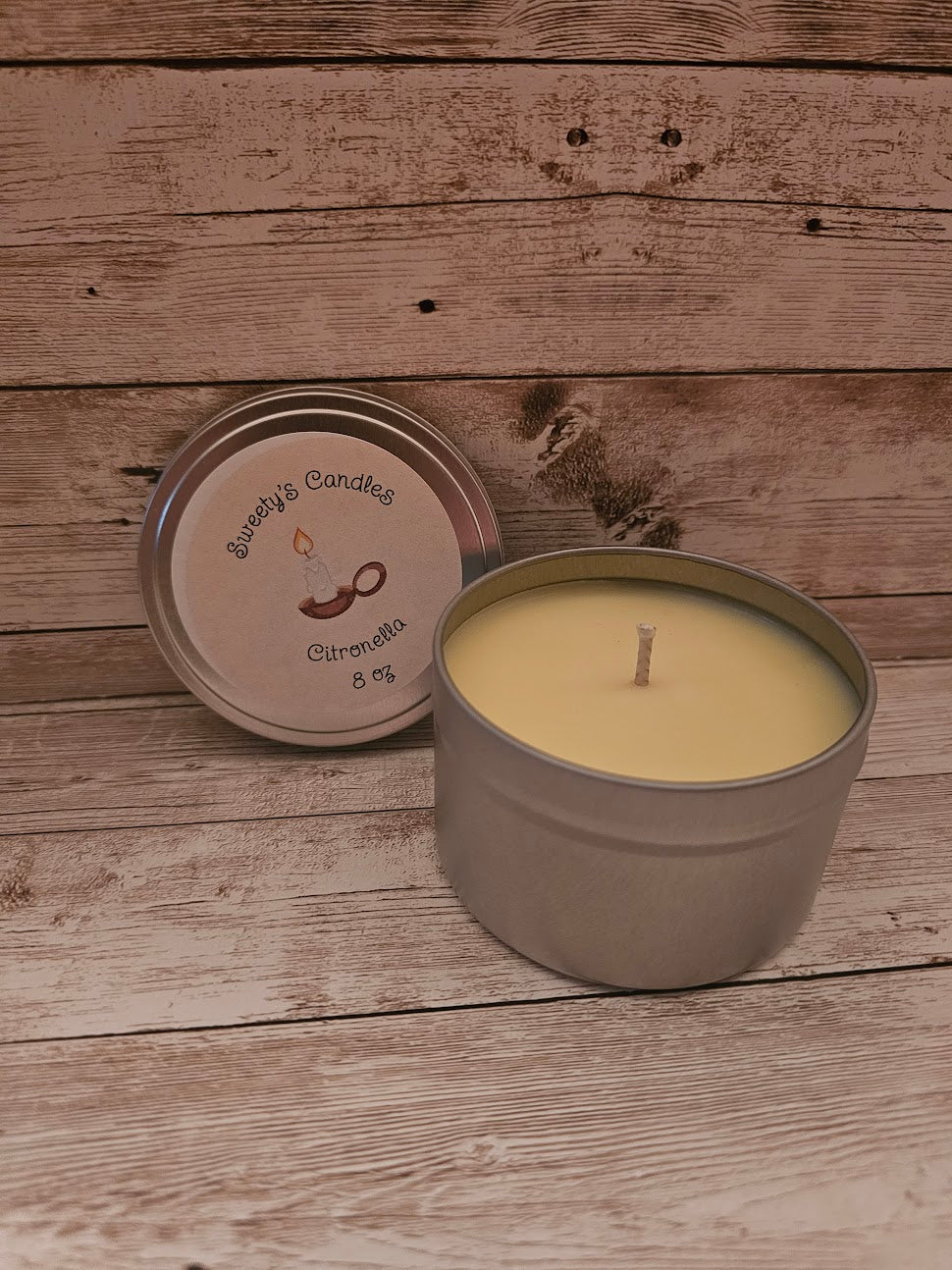 Citronella 8 oz Tin Candle